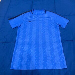 Nike Dri-FIT Blue Athletic Soccer Training Jersey Top (Medium)